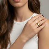 Bullion Gold Celestial Brilliance Ring with Cubic Zirconia in Gold Layered
