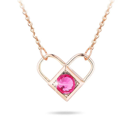 Boxed Celeste Heart Necklace and Earrings Set Embellished with SWAROVSKI® crystals