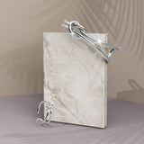 Boxed Forever Knot White Gold Titanium Cuff Bangle & Ring Set in White Gold