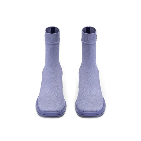 Stretch Knit Sock Boots - Lavender