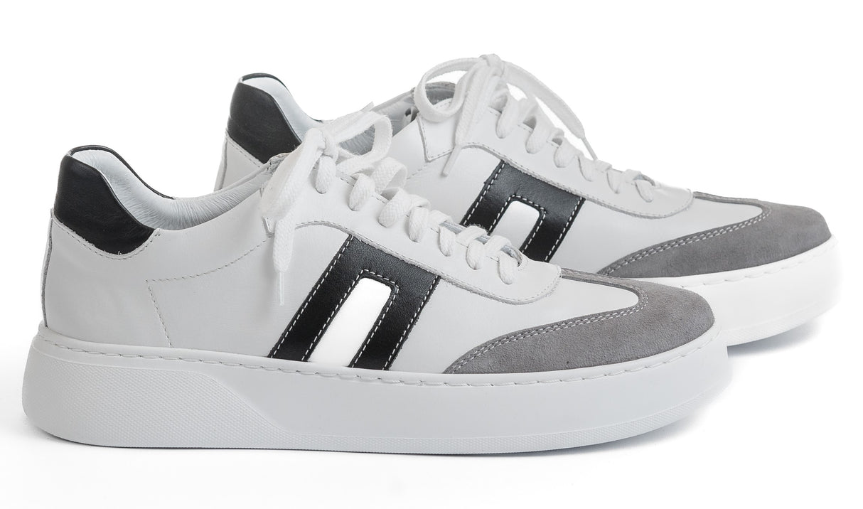 Bosccolo Womens Sneakers - White/Black/Grey