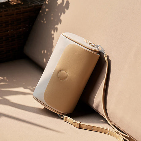 Nalandu Natalia Premium Leather Pillow Crossbody Bag - Apricot