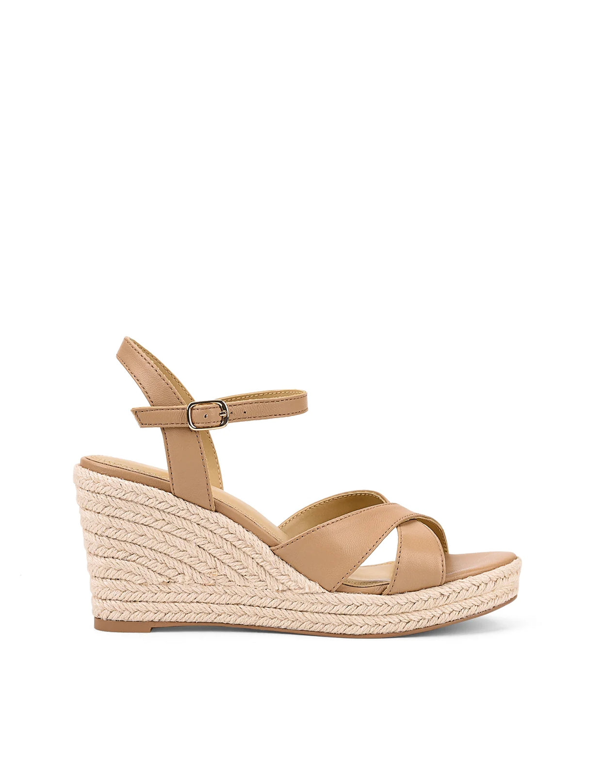 Siren Rope Wedges - Almond Tan Leather