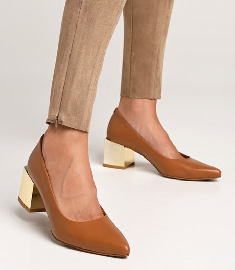 Bosccolo Womens Pumps - Beige/Gold