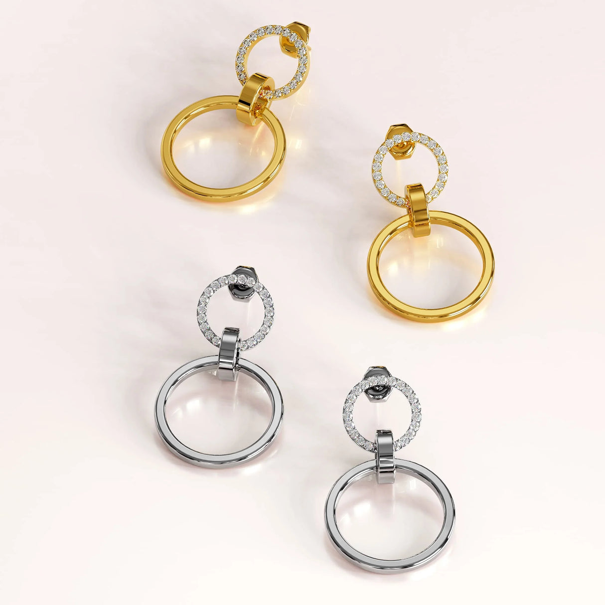 Krystal Couture Orbit of Radiance Earrings Embellished with SWAROVSKI Crystal in White Gold