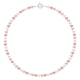 Necklace of Real Cultured Freshwater Pearls and Round 6-7 mm - Multicolor - Longueur 42 cm