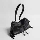 Slouchy Pillow Leather Bag – Double-Zip Shoulder & Crossbody Bag