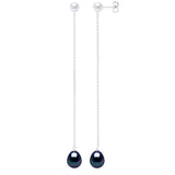 Drop Earrings Freshwater Pearl White Sterling Silver 7-8mm Stud