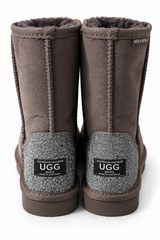 Australian Leather Ugg Classic Short Glitter Heel - Chocolate - AU7