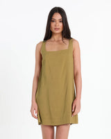 Lost In Lunar Celeste Mini Dress - Olive