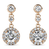Krystal Couture Lavish Champagne Gold Modern Drop Earrings Embellished with SWAROVSKI Crystals