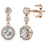 Krystal Couture Lavish Champagne Gold Modern Drop Earrings Embellished with SWAROVSKI Crystals