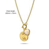 Bullion Gold Yin Yang Heart Gold Charm Necklace