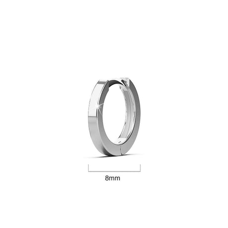 Solid 925 Sterling Silver Jerald Huggie Earrings in Silver