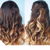 2Pcs Two Tone Ombre High Grade Brown Curly Hair 7Piece 16Clips 24" Hair Extension 2X