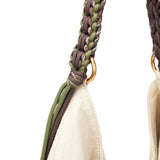 BAMEI Natural Ramie Canvas Braided Handle Tote Bag - Cream