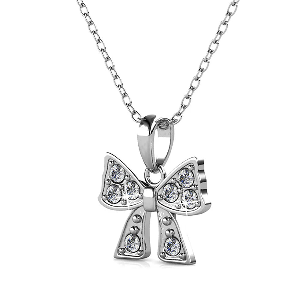 Krystal Couture Ribbon Tie Necklace Embellished with SWAROVSKI Crystals
