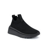 Slip-On Knit Wedge Sneakers - Black