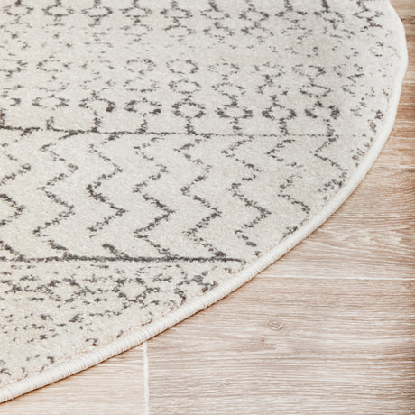 Chrome Harper Silver Round Rug