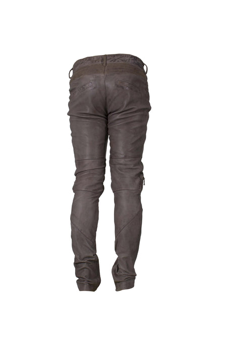 Womens Suede Trousers in Stone