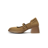 Lafayette Square Toe Mary Jane Pumps - Tan