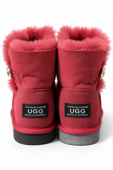 Australian Leather Ugg Swarovski Elements 1button - Tomato - AU6