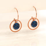 Bullion Gold Disc Drop Rose Gold Layered Earrings