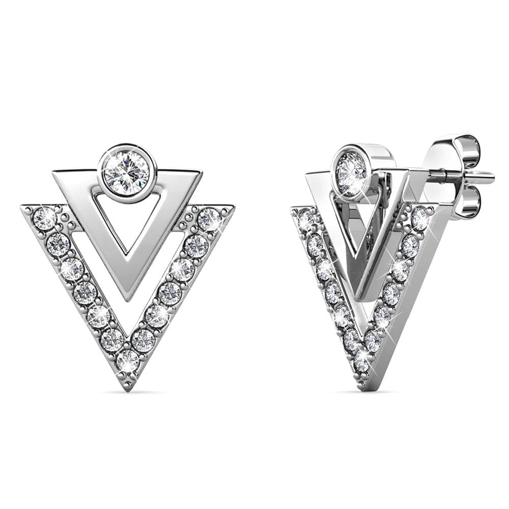 Boxed Trilateral Set Embellished with SWAROVSKI® CrystalsIn White Gold