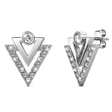 Boxed Trilateral Set Embellished with SWAROVSKI® CrystalsIn White Gold