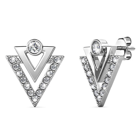 Boxed Trilateral Set Embellished with SWAROVSKI® CrystalsIn White Gold