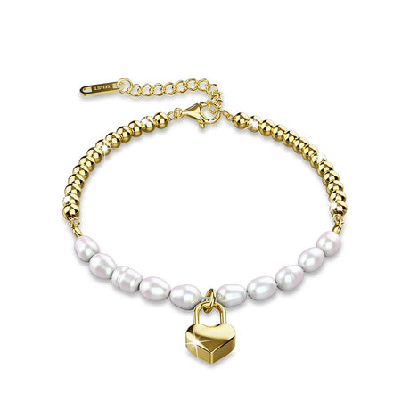 Bullion Gold Carlisle Heart-Lock Pendant Bracelet