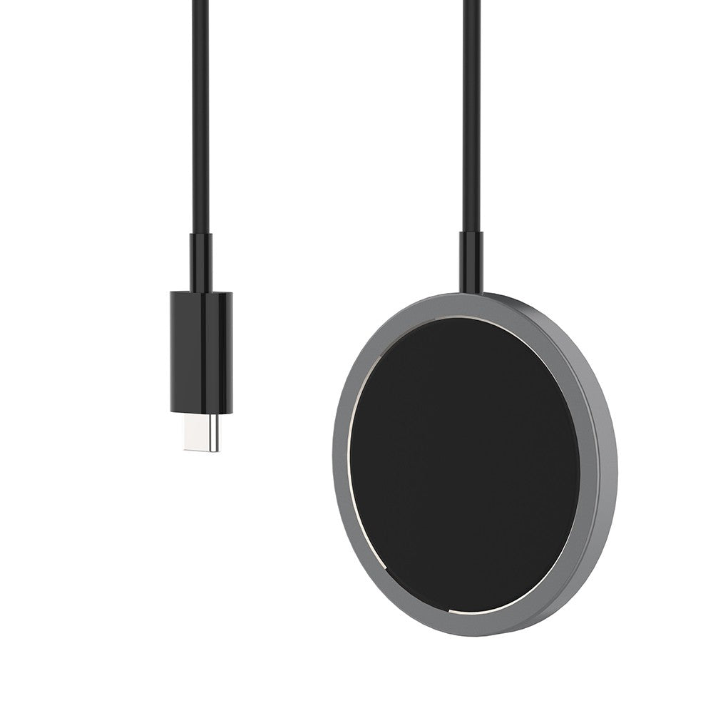 iQuick 15W Fast Charging Magnetic Wireless Aluminum Alloy Phone Charger Pad Charge - Black