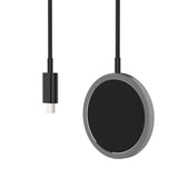 iQuick 15W Fast Charging Magnetic Wireless Aluminum Alloy Phone Charger Pad Charge - Black