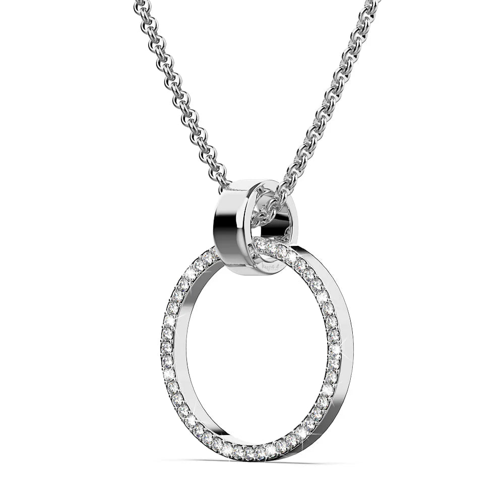 Krystal Couture Orbit of Charm Necklace Embellished with SWAROVSKI Crystal in White Gold
