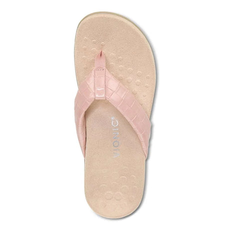 Vionic Layne Toe Post Sandal - Peach Woven