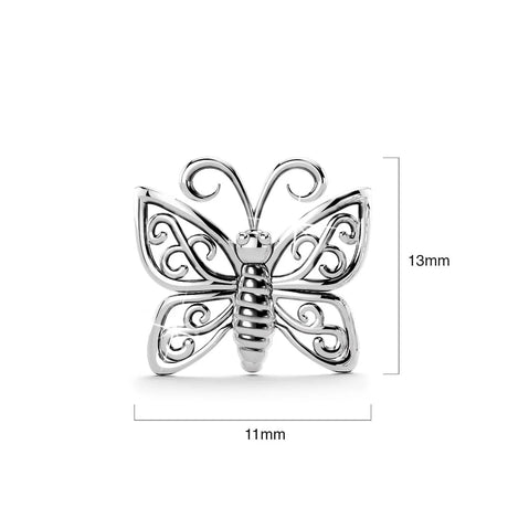 Solid 925 Sterling Silver Butterfly Stud Earrings