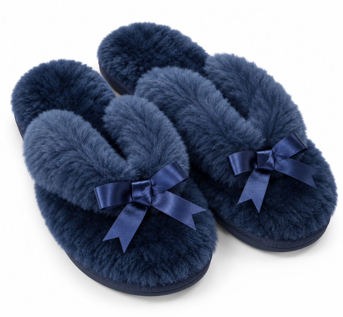 Australian Leather Ugg Classic Bow Thong Slippers - Navy - AU5