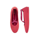 Rhinestone Cross Strap Knit Ballet Flats - Watermelon