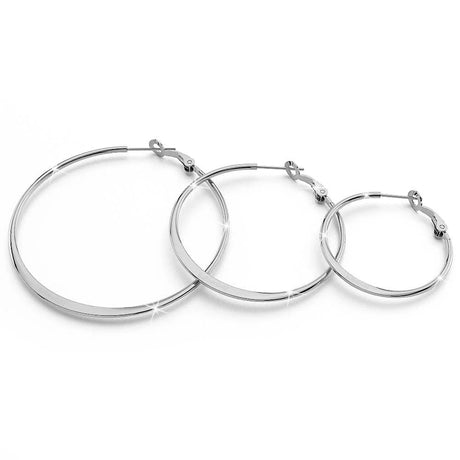 Bullion Gold Semi Flattened Hoop Earrings 40mm