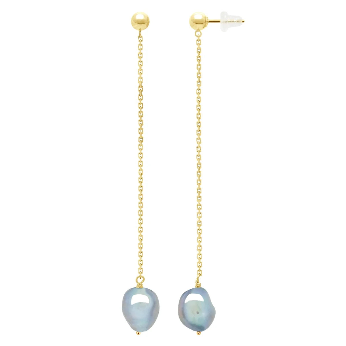 Manufacture Royale Drop Earrings Baroque Baroque Pearl Grey Yellow Gold