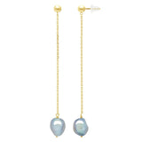 Manufacture Royale Drop Earrings Baroque Baroque Pearl Grey Yellow Gold