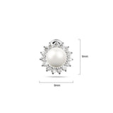Bullion Gold Sublime Starry Pearl & CZ Stud Earrings White Gold