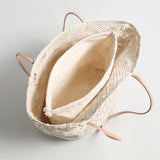 Handcrafted Multi-Pattern Macrame Tote - Ivory