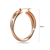 Bullion Gold Subtle Hoop Rose Gold Layered Earrings