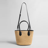 Handwoven Raffia Bucket Tote Bag - Natural