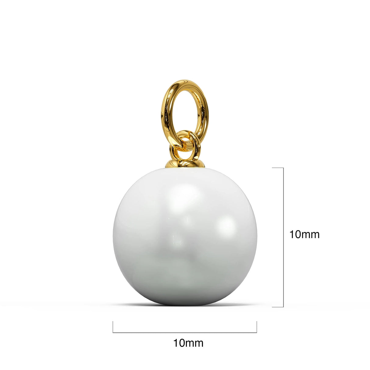 Bullion Gold Pearl Trio Gold Clasp Charm Necklace