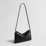 Vegetable-Tanned Lambskin Hobo Bag - Black
