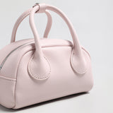 Mini Leather Bowling Top-Handle Bag - Pink