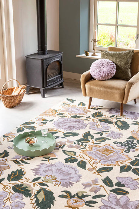 Laura Ashley Wendling Floral Heather Purple 083104 Rug