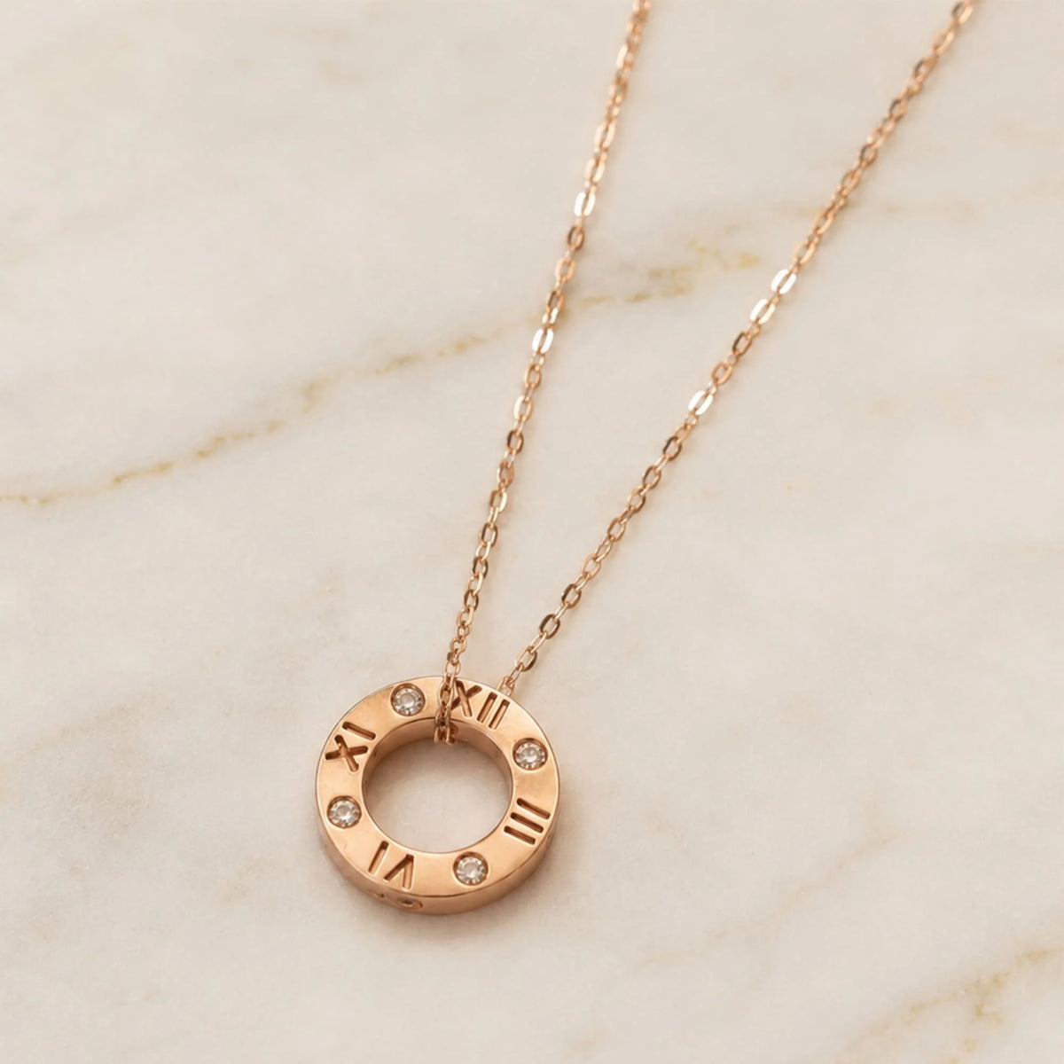 Bullion Gold Roman Numeral Necklace